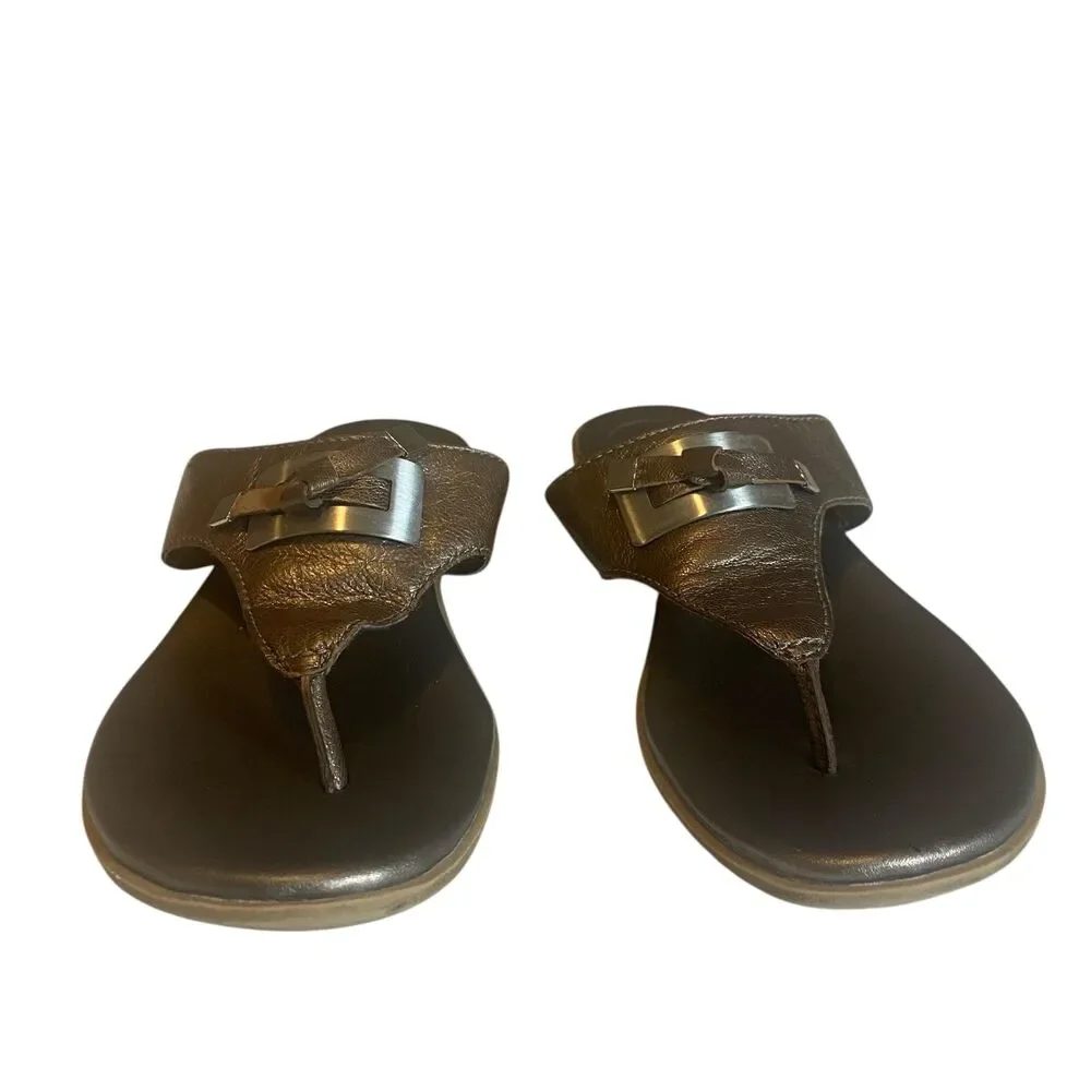 Clarks Sandals Women's Size 6 Metallic Platform Leather